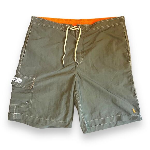 Polo by Ralph Lauren Mens Swimwear Board Shorts Green Size Large Embroidered - Picture 1 of 13